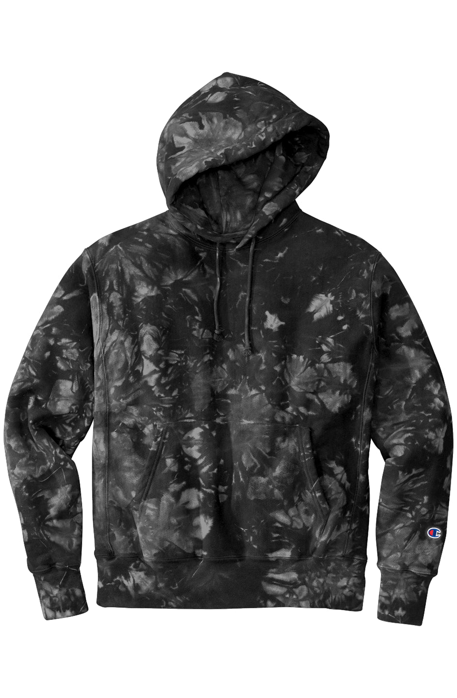 Black Tie-Dye Hoodie