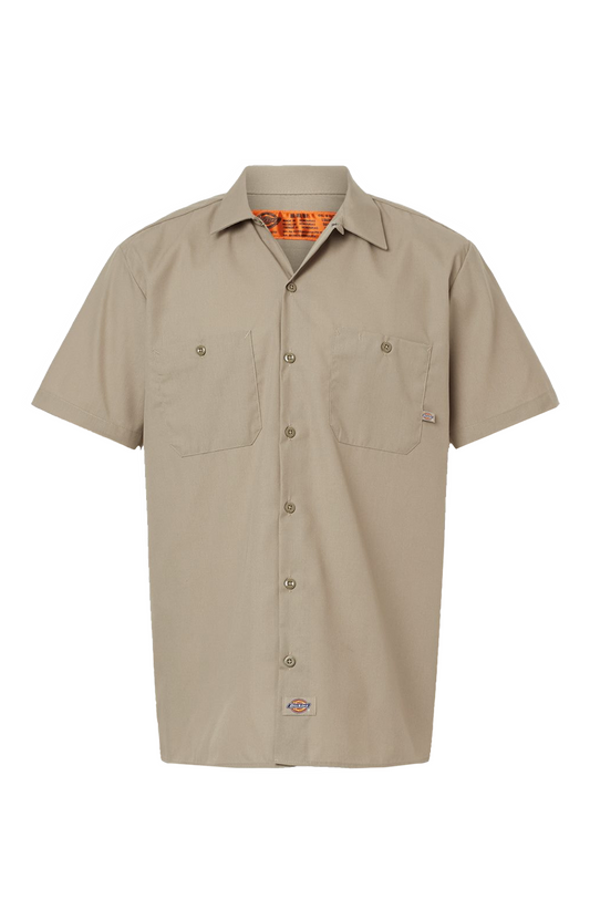 Collared Short Sleeve Work Shirt