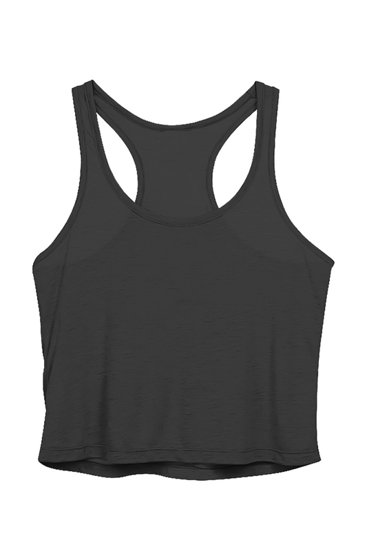 Ladies' Sheer Cropped Racer Tank Top