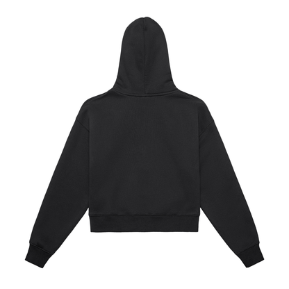 Women's Fleeced Zip-Up Cropped Hoodie