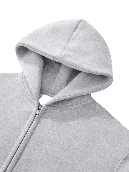 Women's Fleeced Zip-Up Cropped Hoodie