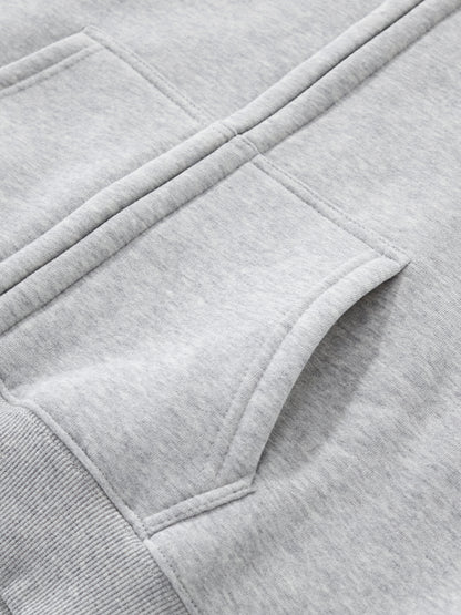 Women's Fleeced Zip-Up Cropped Hoodie