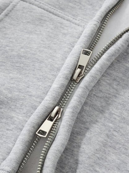 Women's Fleeced Zip-Up Cropped Hoodie